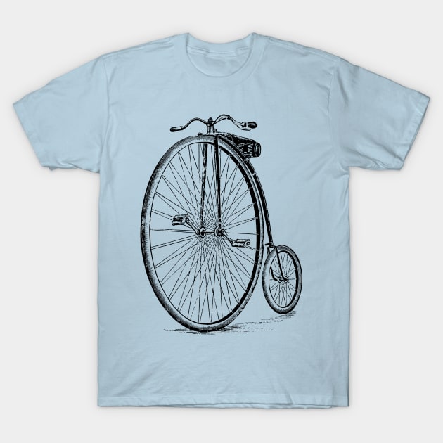 Penny Farthing Vintage Style Illustration T-Shirt by DankFutura